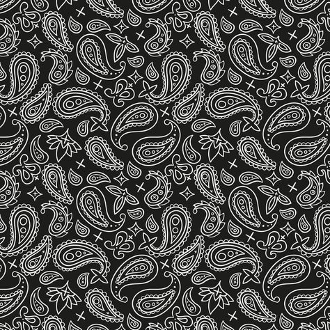 Black paisley bandana pattern | Premium Vector #Freepik #vector #pattern #flower #floral #abstract Black Paisley Wallpaper, Black Bandana Wallpaper, Bandana Design Pattern, Bandana Print Pattern, Bandana Wallpaper, Bandana Paisley Pattern, Bandana Tattoo, Paisley Tattoo, Vector Wallpaper