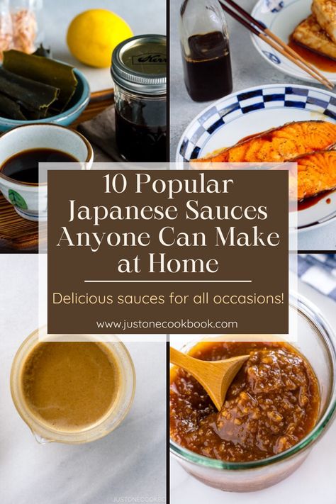 Here are the easy and popular Japanese sauces that go well with everything! From the citrusy ponzu sauce to yakiniku BBQ sauce to all-purpose miso, each of them is going to make your dishes more delicious, and your life more flavorful. Yakiniku Sauce, Yakimeshi Recipe, Asian Sauce Recipes, Best Sauce Recipe, Asian Dipping Sauce, Japanese Sauce, Japanese Food Traditional, Easy Japanese Recipes, Grilled Tofu