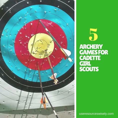 Ready to ramp up your archery skills? Check out these 5 games challenges. Read now or pin for your next Cadette Girl Scout outdoor outing! Cadette Girl Scout Badges, Cadette Badges, Archery Lessons, Archery Training, Archery Games, Toddler Trampoline, Camp Games, Girl Scouts Cadettes, Scout Camp