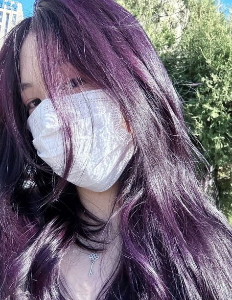 Deep Purple Hair, Blue Hair Highlights, Dark Purple Hair, Hair Color Streaks, Hair Streaks, Split Hair, Lavender Hair, Haircut Inspiration, Pretty Hair Color