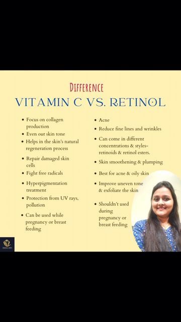 Retinol Vs Vitamin C, Skincare Retinol, Benefits Of Retinol, Retinol Benefits, Retinol Skincare, Skin Facts, Vitamin C Benefits, Natural Beauty Care, Skin Hyperpigmentation