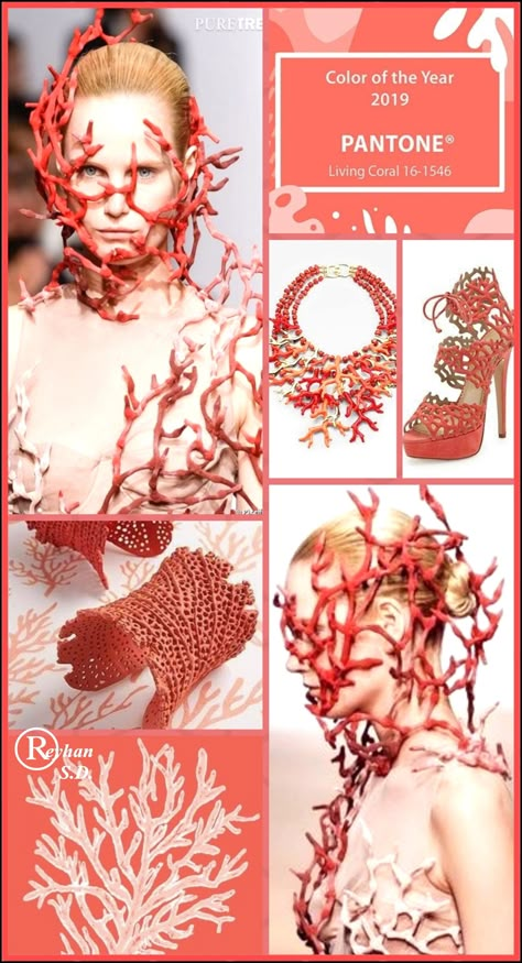 Coral Fashion Design, Coral Photoshoot, Coral Inspired Fashion, Coral Pantone, Spring Editorial, Trendy Spring Fashion, Coral Fashion, Colour Fashion, 포트폴리오 레이아웃