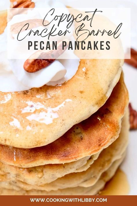 Cracker Barrel Pecan Pancakes, Cracker Barrel Cream Cheese Stuffed Pancakes, Pecan Pancakes Cracker Barrel, Pecan Pancake Recipe, Beer Pancakes, Pancake Syrup Recipe, Cracker Barrel Pancakes, Original Pancake House, Cracker Barrel Recipes