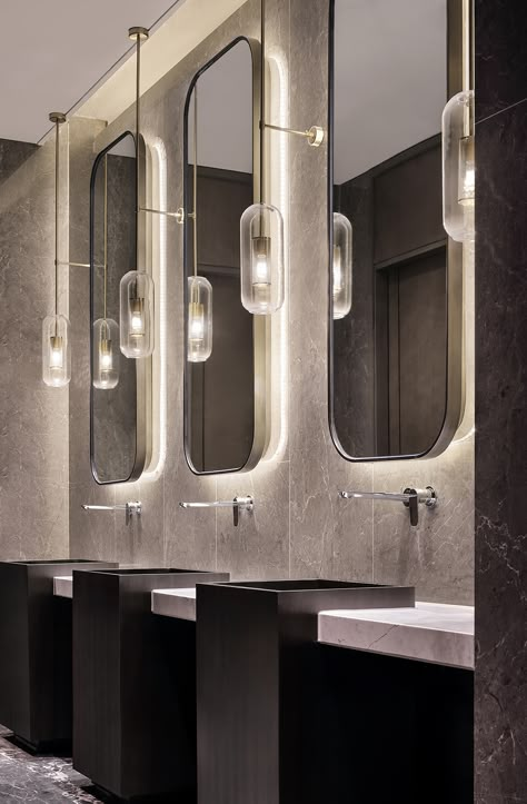 Public Toilet Design, Office Bathroom Design, Commercial Bathroom Designs, Public Restroom Design, Toilet Design Modern, Lavatory Design, Ada Bathroom, Commercial Toilet, Wc Design