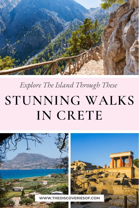 Discover the most incredible walks in Crete. Brilliant hiking routes on the stunning Greek island of Crete. #travel #crete Kalyves Crete, Kritsa Crete, Plakias Crete, Crete Greece Aesthetic, Crete Vacation, Elounda Crete, Crete Travel, Crete Island Greece, Greek Islands Vacation