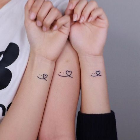 Friendship Tattoos For 3, 3 Sister Tattoos, Tattoo Amigas, Unique Infinity Tattoo, Maching Tattoos, Matching Friend Tattoos, Unique Small Tattoo, Hand And Finger Tattoos, Bff Tattoos