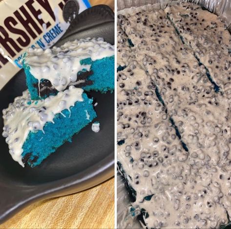 Blue Velvet Cookies And Cream Cake, Cookie Monster Brownies Recipe, Blue Velvet Cookies And Cream Brownies, Blue Velvet Brownies Recipe, Blue Velvet Brownies, Blue Velvet Cookies, Candied Grapes Recipe, Velvet Brownies, Dessert Cups Recipes