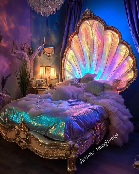 Mermaid Princess Bedroom, Mermaid Sofa, Wednesday Bedroom, Mermaid Furniture, Mermaid Themed Bedroom, Mermaid Room Decor, Mermaid Bathroom Decor, Luxury Kids Bedroom, Bunny Room