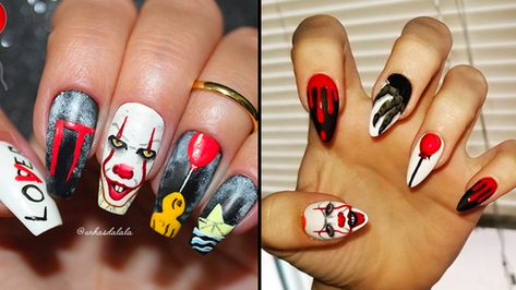 Scary Nails, Horror Nails, Holloween Nails, Halloween Acrylic Nails, Girl Nails, Gothic Nails, Instagram Nails, Halloween Nail Designs, Halloween Nail Art