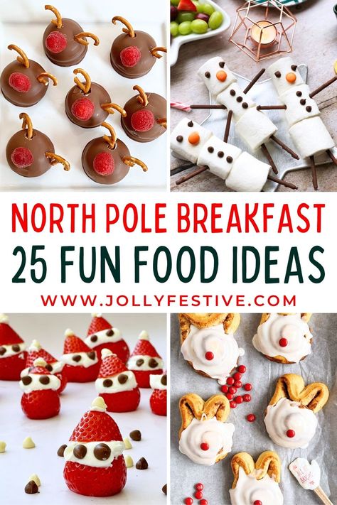 Elf On The Shelf North Pole Breakfast, Christmas Theme Breakfast Kids, Toddler Christmas Breakfast, Fun Christmas Lunches For Kids, Christmas Theme Breakfast Ideas, Holiday Breakfast Ideas For Kids, North Pole Breakfast Food, North Pole Breakfast Elf On The Shelf, Kids Christmas Brunch Party