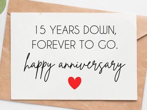 15th Wedding Anniversary Card For Husband Wife 15 Year | Etsy Anniversary Wishes For Boyfriend, Anniversary Card For Boyfriend, Anniversary Quotes For Husband, Anniversary Wishes For Husband, Steel Anniversary Gifts, Anniversary Card For Husband, 12th Wedding Anniversary, 14th Wedding Anniversary, Anniversary Cards For Boyfriend