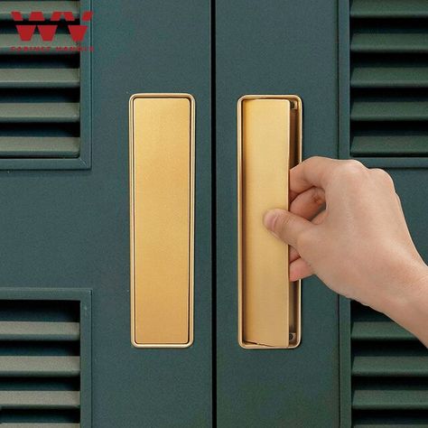 WV Hidden Door Handle Black Gold Embedded Handle Zinc Alloy Door Invisible Cabinet Handle Recessed Pulls Knob Furniture Hardware _ - AliExpress Mobile Refrigerator Design, Cheap Cabinets, Brass Door Handle, Door Handles Modern, Brass Furniture, Sliding Door Handles, Brass Door Handles, Gold Kitchen, Cupboard Handles