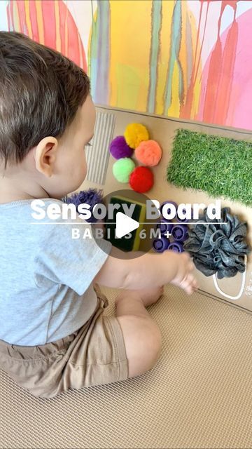 Crafty Moms on Instagram: "DIY BABY SENSORY BOARD 👶🏻
Did you know you can make your babies own sensory board using things you have at home? 
Sensory play encourages learning through exploration, problem solving and creativity. This board will definitely encourage natural curiosity and investigative skills and it will also help them develop their fine motor skills as your baby coordinate their movements to feel the different materials💡

You will need:
* A piece of cardboard
* hot glue gun or super glue (we prefer using a hot glue gun) 
* Safe textured items from around the house

Super easy to make! You won’t regret it! Our baby loved it. Make sure all of the pieces are completely glued and not moving around.

We hope you like it✨ Don’t forget to save this post for later or share it with Grandchildren Activities, Baby Sensory Board, Diy Sensory Board, Baby Taylor, Baby Sensory Play, Sensory Board, Grandparenting, Sensory Boards, Crafty Moms