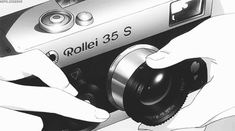 Camera Gif Aesthetic, Gif Black Aesthetic, Notion Cover Aesthetic Gif, Black And White Aesthetic Gif, Gif Camera, Aesthetic Anime Gifs, Anime Camera, Google Backgrounds, White Gif