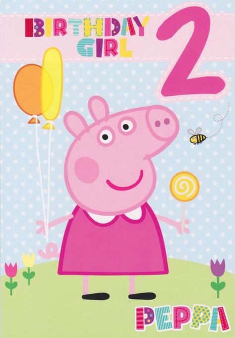 Peppa Pig 2nd Birthday, Happy Birthday Grandson, 2nd Birthday Card, Grandson Birthday Cards, Pepper Pig, Happy Birthday Clip Art, Candy Cat, Happy Birthday Clip