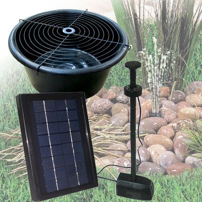 Solar Fountain Bird Bath, Solar Water Feature, Diy Solar Fountain, Pond Kits, Sacred Garden, Solar Water Fountain, Fishing Ideas, Diy Fountain, Pond Filters