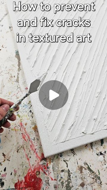 Henri Hagelberg on Instagram: "How to prevent and fix cracks in textured art? 🎨

Primary reasons for cracking in my experience are either using poor quality texture paste or spreading the textures too thick in a single layer. 

Although you could make your own texture paste easily (I shared a tutorial reel two days ago, you can find it from my profile), if you plan to sell your artwork, I'd recommend using a ready made texture paste intended for arts and crafts. 

Different manufacturers call their texture pastes with different names, so look for terms such as texture paste, structure paste, modelling paste or molding paste. You can find my tutorial reel on the different materials I use for creating textures from the Story Highlight 'Tutorials' in my profile. (I use different products for One Color Texture Painting, Diy Plaster Art Canvas Tutorial, How To Seal Textured Art, Using Modeling Paste On Canvas, Painting Modeling Paste, Textured Canvas Art Materials, How To Use Modeling Paste On Canvas, Acrylic Molding Paste, Texture Painting For Beginners