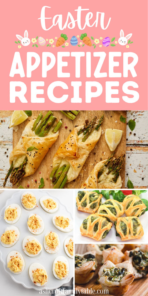 Collage of Easter dinner appetizers. Easter Dinner Appetizers, Easter Finger Foods, Spring Recipes Healthy, Easter Finger Food, Easy Easter Appetizers, Best Easter Recipes, Vegetarian Easter, Easter Appetizer, Easter Appetizers Easy