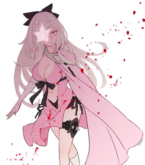 Drakengard 3 - Zero Flower Eyepatch, Drakengard 3, Temari Nara, Elbow Gloves, Gloves White, Warrior Girl, Art Prompts, Pink Eyes, Manga Pictures