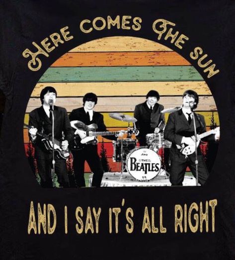 Here Comes The Sun The Beatles, Here Comes The Sun Poster, Mc Aesthetic, Beatles Here Comes The Sun, Hippie Font, Songs Aesthetic, Graffiti Clothing, Prom Posters, Room Collage