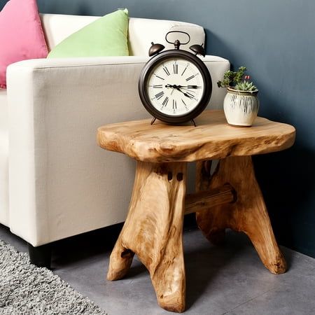 Tree stump side table