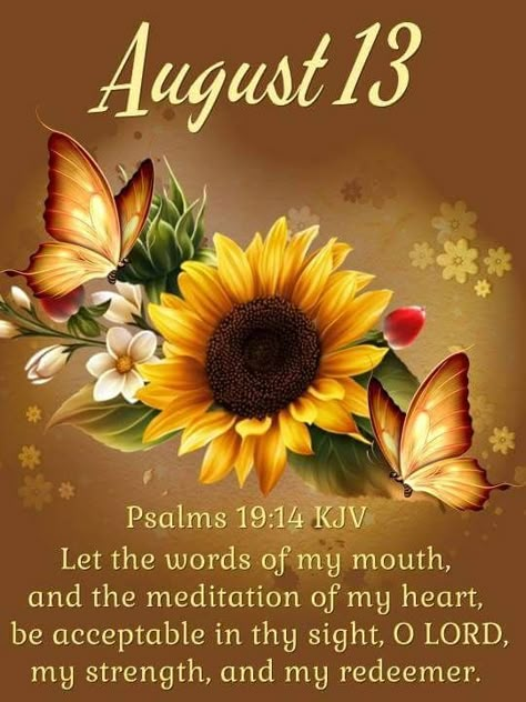 Sunday August 13, 2017. Best Christian Quotes, Psalms Quotes, Friday Morning Quotes, August Quotes, Birthday Prayer, Bible Verses Kjv, Weekday Quotes, Beautiful Scripture, Powerful Bible Verses