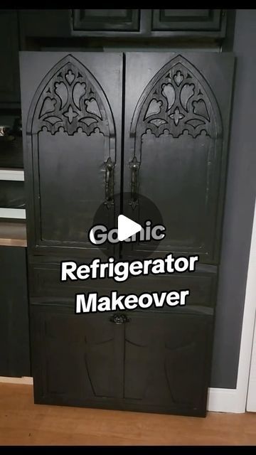 Ikea Gothic Hack, Diy Gothic Furniture, Diy Gothic Decor Crafts, Goth Decor Diy, Dark Academia Diy, Gothic Apartment Decor, Gothic Bathroom Ideas, Gothic Furniture Diy, Refrigerator Makeover