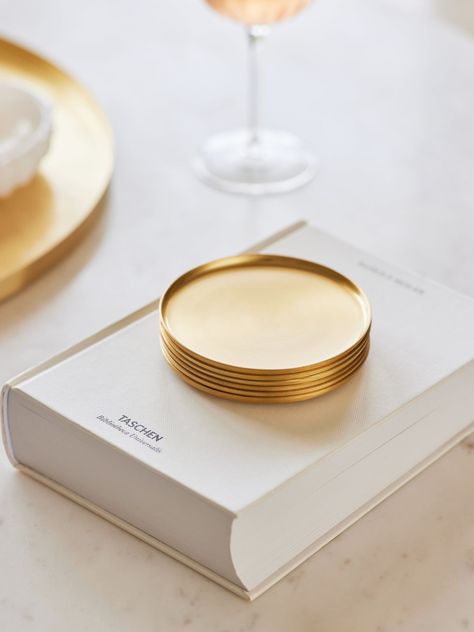 Brass coasters for coffee table