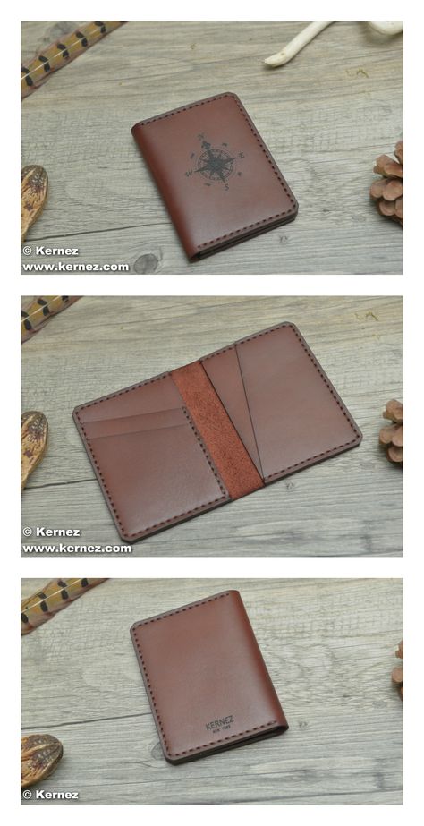 Leather Wallet Mens Handmade, Diy Leather Working, Diy Leather Wallet, Leather Credit Card Wallet, Leather Jewels, Leather Wallet Pattern, Wallet Design, Professional Appearance, Leather Card Wallet