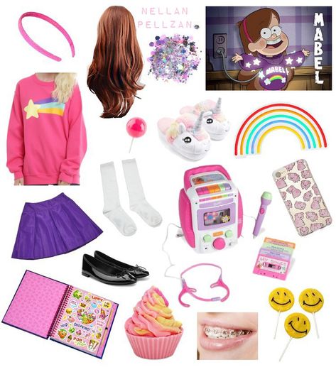 Gravity Falls / Mabel Pines / aesthetic / outfit / cosplay Mabel Pines Outfit Ideas, Mabel Cosplay Gravity Falls, Mabel Pines Aesthetic Outfits, Gravity Falls Aesthetic Outfit, Mabel Pines Outfits Style, Mabel Pines Outfits, Gravity Falls Outfit, Mabel Aesthetic, Mabel Outfits