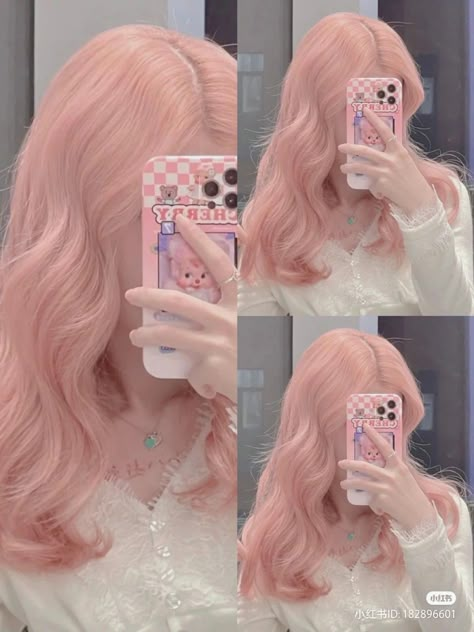 Crystal Pink Hair, Milky Pink Hair Color, White Pink Hair Color, Ice Pink Hair, Milk Pink Hair, Milky Pink Hair, Pink Gray Hair, White Pink Hair, Light Pink Hair Color