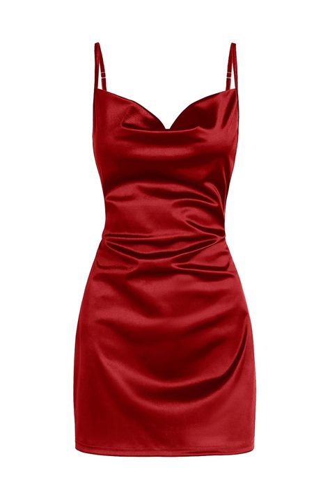 red satin cami strap mini dress, burgundy silk dress, sexy short dress, old money clothes, boogzel Vegas Dresses, Satin Cocktail Dress, Spaghetti Strap Mini Dress, Satin Mini Dress, Sleeveless Mini Dress, Cocktail Dress Party, Satin Dresses, Cocktail Party, Pretty Dresses