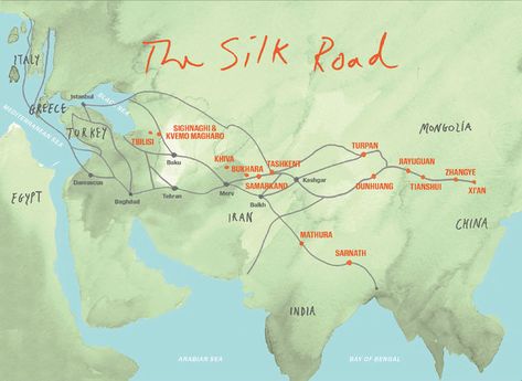 Silk Road Map, Silk Road China, Ancient Explorer, Zhangye Danxia, Zheng He, Dunhuang, The Silk Road, T Magazine, Road Map