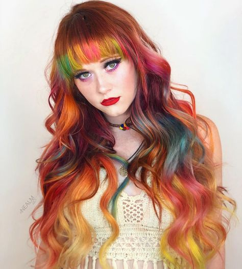 1,347 curtidas, 60 comentários - Orlando LA Vivid Hairstylist (@nealmhair) no Instagram: “Be Mine? Had a blast yesterday with some of my @pravana fam! Brought along some of my favorite…” Auburn Hair, Hair Inspiration Color, Rainbow Hair, R C, Best Hairstyles, Hair Today, Ombre Hair, Pretty Hairstyles, Hair Goals