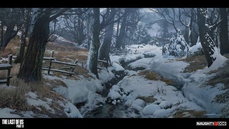 Nuclear Winter, Snowy Woods, Apocalypse Aesthetic, Post Apocalypse, The Revenant, Last Of Us, Environmental Art, Fantasy Landscape, Playstation