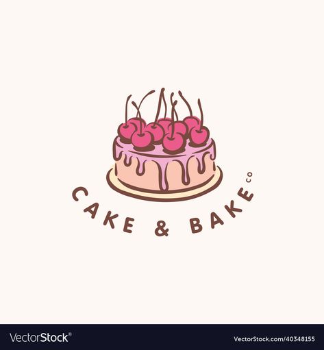 Logo Design Sweet Food, Cakes And Pastries Logo, Cake Company Logo, Cake Bakery Logo Design, Bakery Concept, Cakes Logo, Korea Cake, Pastry Logo, Dessert Logo