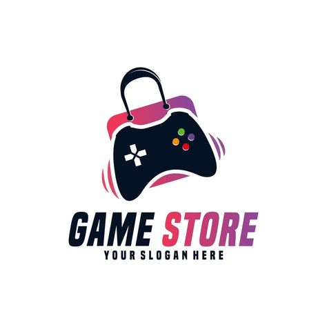 Game Store Logo Template Design Vector Mobile Game Logo Design, Game Of Thrones Drawings, Cart Logo, Toys Logo, Store Logo, App Logo, Game Logo, Game Store, Name Logo