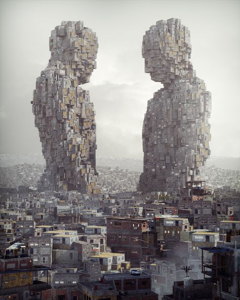 Utopia Vs Dystopia, Nature 3d, Sci Fi Architecture, Modern Architects, Metal Magazine, Science Fiction Art, Cyberpunk Art, World Of Interiors, Modern City