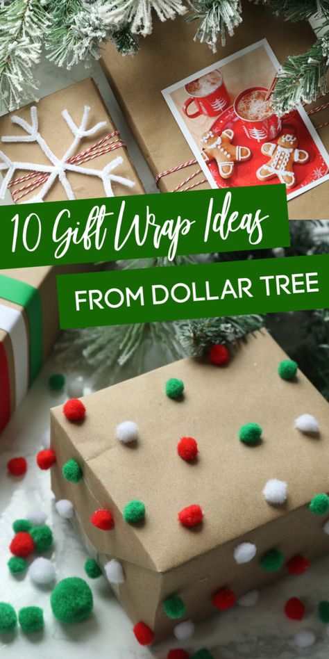 Dollar Tree Gift Wrapping Ideas for Christmas - Passion For Savings Gift Wrapping Ideas For Christmas, Wrapping Ideas For Christmas, Diy Dollar Tree Gifts, Christmas Wrapping Diy, Dollar Tree Gifts, Kids Gift Baskets, Christmas Gift Packaging, Gift Wrapping Techniques, Cheap Christmas Gifts