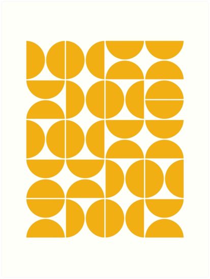 Mid Century modern geometric shapes simple geometric graphic design abstract minimalist retro vintage pattern illustration Scandinavian Nordic yellow  Also buy this artwork on wall prints apparel and stationery. #moderngarden #mid #century #modern #garden Bar Posters, Lego Dots, Geometric Graphic Design, Yellow Art Print, Vintage Pattern Design, Old Art Studio, Geometric Graphic, Graphic Design Pattern, Yellow Art