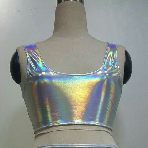 Teenage Halloween Costumes, Mermaid Costume Diy, Silver Crop Top, Holographic Fashion, Mermaid Costumes, Festival Clothes, Dance Leggings, Green Mermaid, Fitness Wear