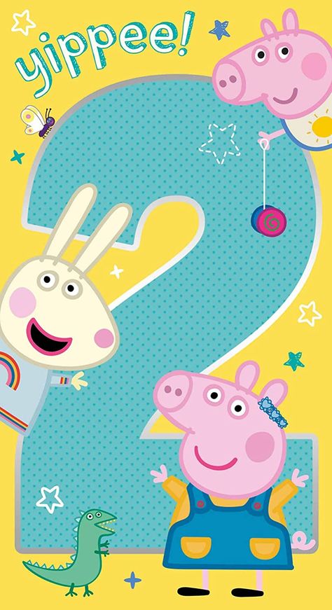 Pig Birthday Card, Peppa Pig Imagenes, Peppa Pig Happy Birthday, Peppa Pig Balloons, Peppa Pig Cartoon, Rebecca Rabbit, 2nd Birthday Card, Peppa Pig Birthday Party, Boy Birthday Party Themes