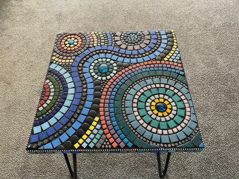 Square Tile Mosaic Patterns, Mosaic Square Table, Mosaic Table Top Designs Square, Mosaic Square Patterns, Square Mosaic Patterns, Mosaic Table Top Designs, Tile Mosaic Art, Mosaic Tile Table, Table Mosaic