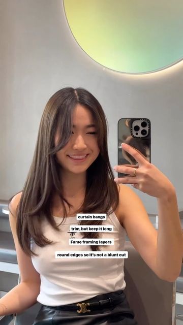 Asian Hair Medium Length, Long Layers Medium Hair, Medium Hair Round Face, Long Hair With Bangs And Layers, Round Face Hairstyles Long, Korean Long Hair, Asian Long Hair, Long Face Haircuts, Haircuts For Long Hair With Layers