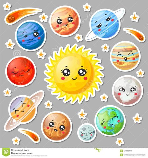 Solar System Clipart, Cute Planets, Planet Vector, Solar System Art, Solar System Crafts, Solar System Planets, Doodle Cartoon, Space Theme, Space And Astronomy