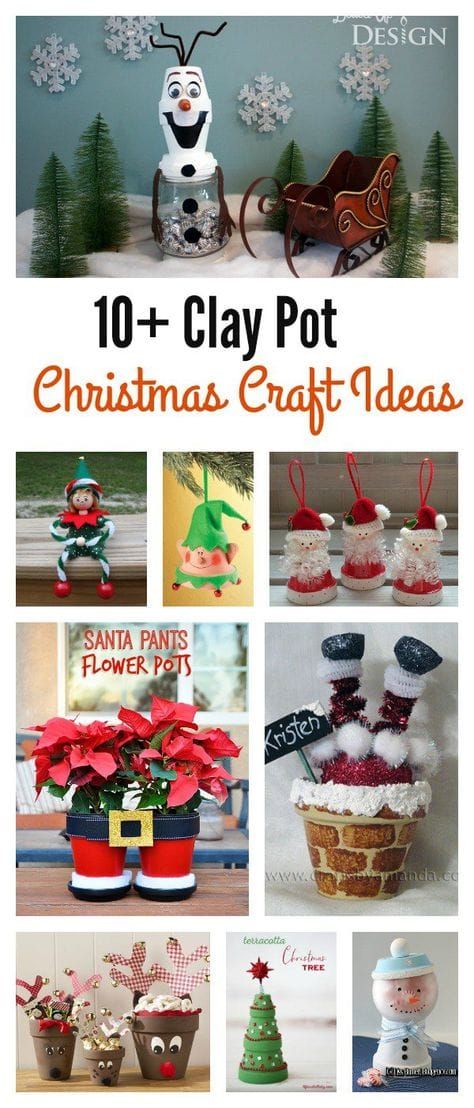 10+ Creative Clay Pot Christmas Craft Ideas Clay Pots Crafts, Clay Pot Art, Pots Crafts, Clay Pot Ideas, Clay Pot Projects, Clay Pot People, Terra Cotta Pot Crafts, Christmas Pots, Clay Flower Pots