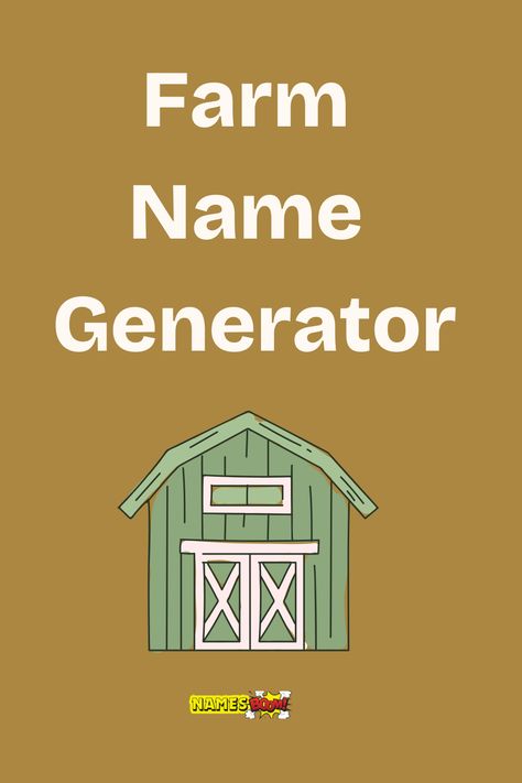 farm name generator Naming Your Farm, Funny Farm Names, Farm Names Unique, Homestead Names Ideas, Homestead Names, Ranch Names Ideas, Farm Names Ideas, Farm Name Generator, Farm Names