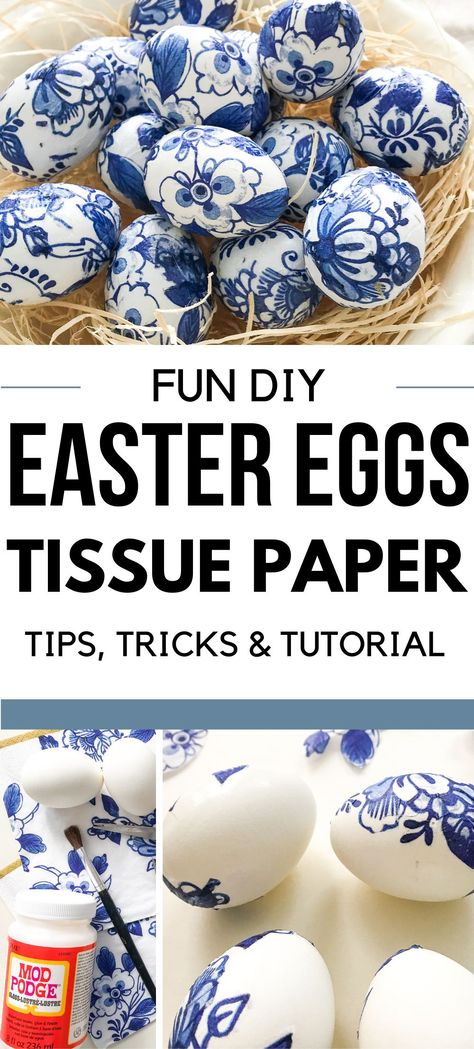 Paper Egg Craft, Egg Decoupage, Easter Egg Decoupage, Paper Easter Eggs, Decoupage Easter Eggs, Decoupage Eggs, Eggs Craft, Homemade Easter Decorations, Paper Whites