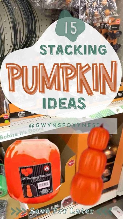 Create unique stacked pumpkin Halloween porch decor with easy Dollar Tree Stacking Pumpkins Ideas. Dollar Store Stackable Pumpkins, 3 Stacked Pumpkins, Dt Stackable Pumpkins, Dollar Tree Stackable Pumpkins Diy, Diy Dollar Tree Stackable Pumpkins, Dollar Tree Stacked Pumpkin Crafts, Stackable Pumpkin Ideas, Stacking Pumpkins Porch, Diy Stackable Pumpkins