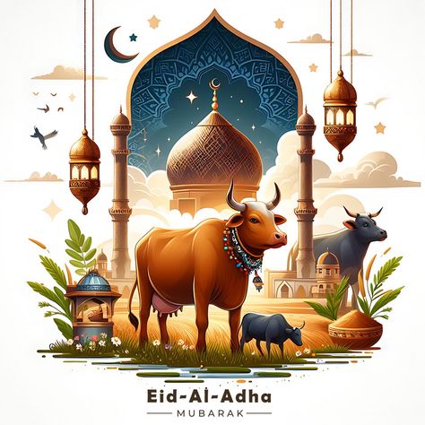 Eid Al Adha 2024, Mosque Png, Eid Al-adha Design, Islamic Books In Urdu, Cow Vector, Happy Eid Al Adha, Gods Of Egypt, Poster Template Design, Idul Adha